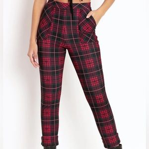 Blackmilk “TARTAN RIBBON CUFFED PANTS - LIMITED”  Size Medium M NWT Holiday